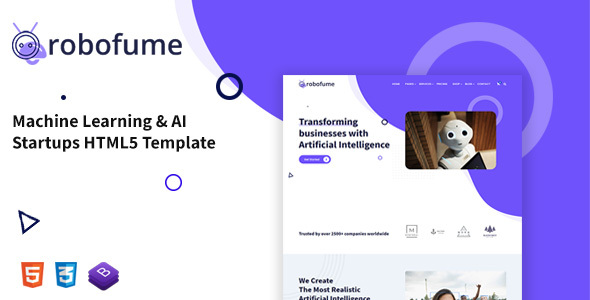 Preview image for Robofume - Machine Learning & AI Startups HTML5 Template