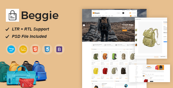 Preview image for Beggie Responsive OpenCart Theme