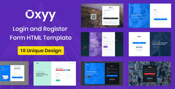 Preview image for Oxyy - Login and Register Form HTML Templates