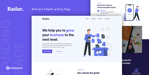 Product preview supplied for Badar — Software & SaaS Unbounce Landing Page