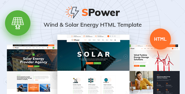 SPower - Wind & Solar Energy HTML5 Template product preview