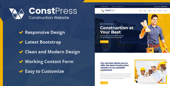 ConstPress - Construction Bootstrap5 Template listing image