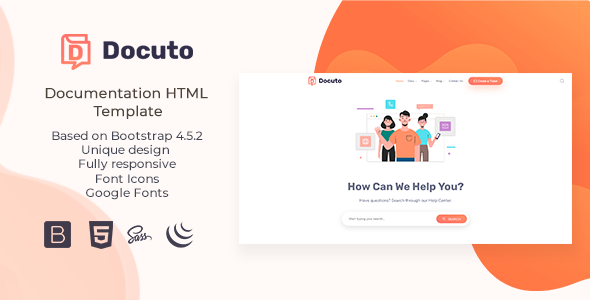 Docuto - Documentation HTML Template listing image