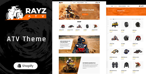 Product preview supplied for Rayz - Bike, Motor Sports Shopify Theme