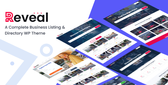 Product preview supplied for Reveal - Directory & Listing WordPress Theme