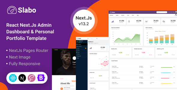 Slabo - React Next.js Admin Dashboard & Personal Portfolio Template listing image