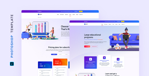 Edison – Online Education Template for Photoshop