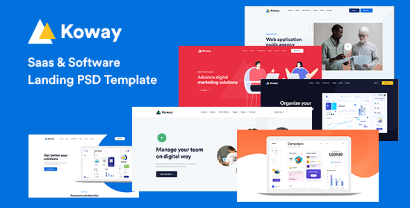Koway - Saas & Software Landing PSD Template