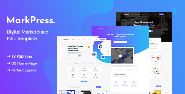 MarkPress - Digital Marketplace PSD Template