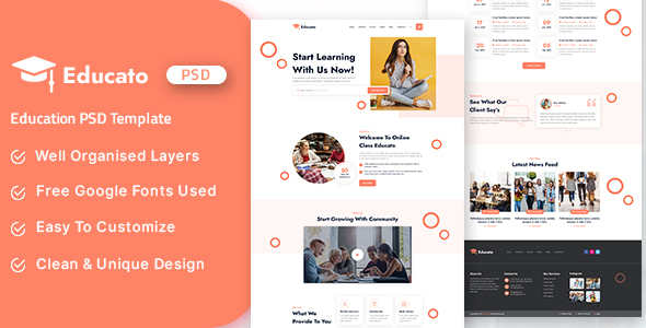 Educato -  Education PSD Template