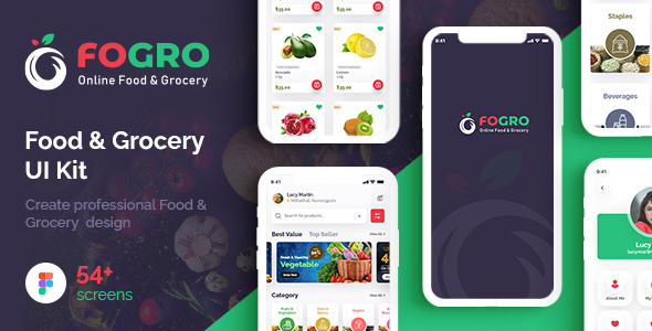 FOGRO | Food & Grocery Mobile App UI Kit