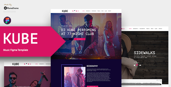 Kube - Music, Band, Dj Figma Template