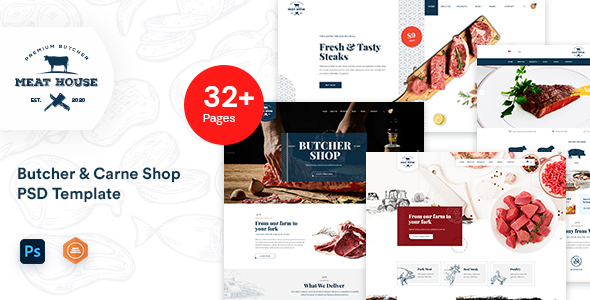MeatHouse - Butcher & Carne Shop PSD template