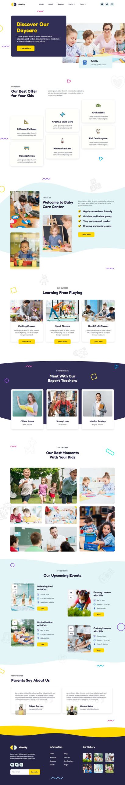 Kidsnify - Kindergarten & Preschool Elementor Template Kit