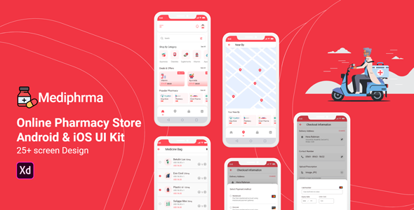 Mediphrma - Online Pharmacy Store Android & IOS UI Kit