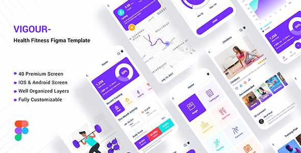 Vigour – Health Fitness Figma Template
