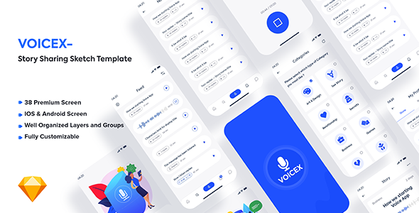 Voicex – Story Sharing Sketch Template