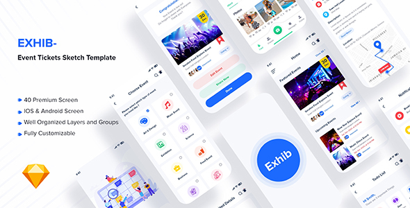 Exhib- Event Tickets Sketch Template