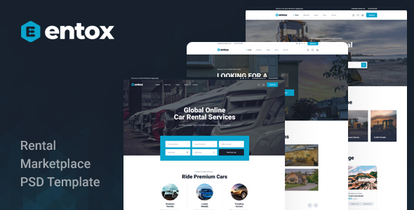 Entox - Rental Marketplace PSD Template