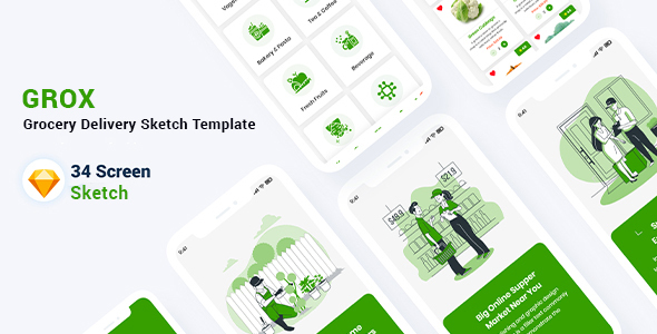 Grox - Grocery Delivery Sketch Template