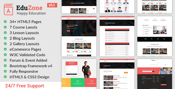 Eduzone - Online Course & Educational HTML Template