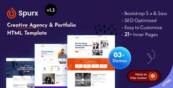 Spurx - Startup Agency Portfolio Bootstrap 5 Template