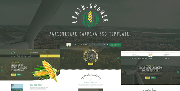 Grain Grower - Agriculture Farm & Farmers PSD Template