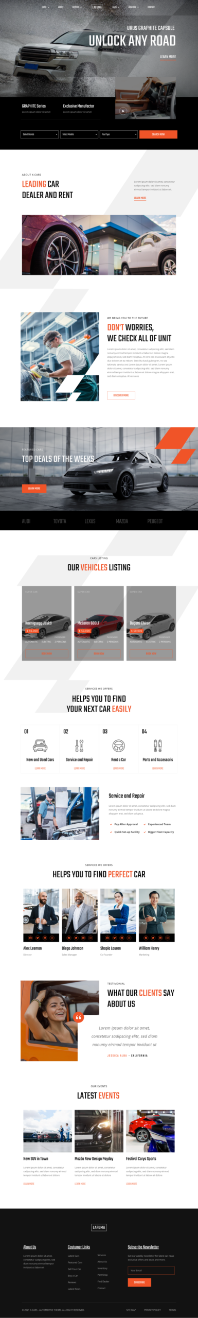 Lafuma - Car Rental & Auto Dealer Elementor Template Kit