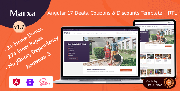 Marxa - Angular 17+ Deals Coupons & Discounts Theme
