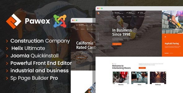 Pawex - Paving Contractor And Construction Joomla 6 Template