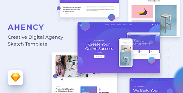 AHENCY - Creative Digital Agency Sketch Template