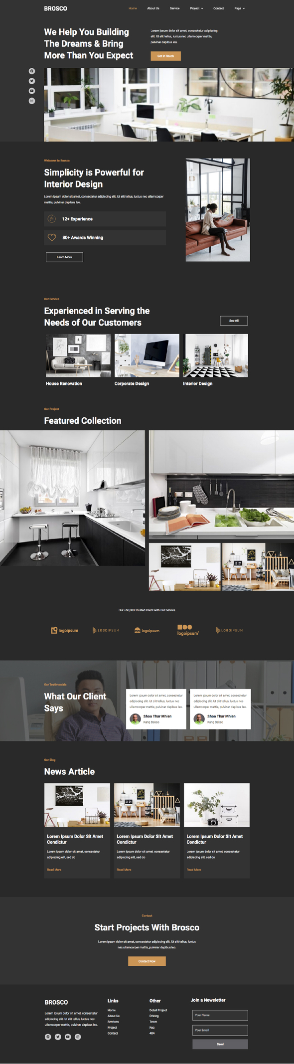 Brosco - Architecture & Interior Elementor Template Kit