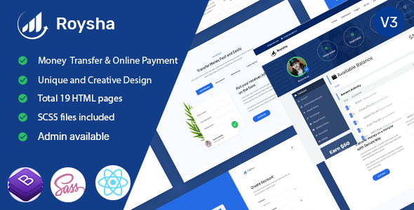 Roysha - Online Payments React Template