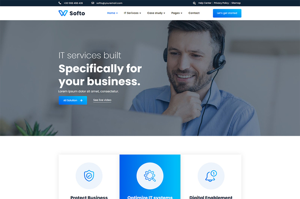 Softo IT Solutions & Business Elementor Template Kit