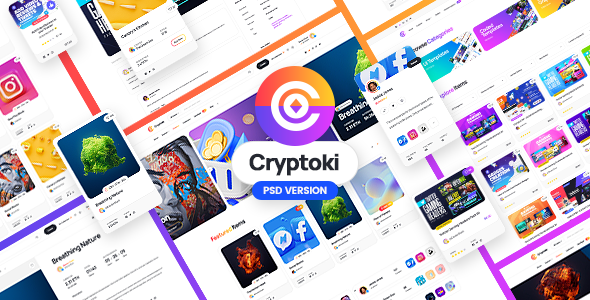 Preview image for Cryptoki - NFT Digital Marketplace PSD Template