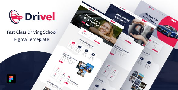 Preview image for Drivel – Driving School Figma Template