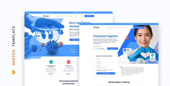 Vaxi – COVID Vaccination Template for Sketch