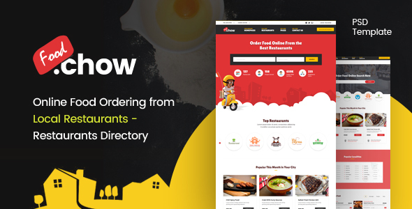 FoodChow - A Food Ordering PSD Template product preview