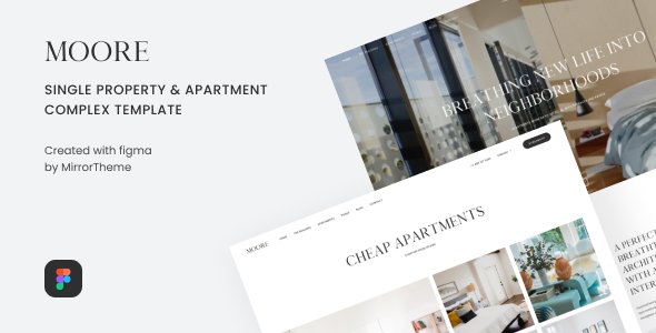 Moore - Single Property and Apartment Complex Figma Template