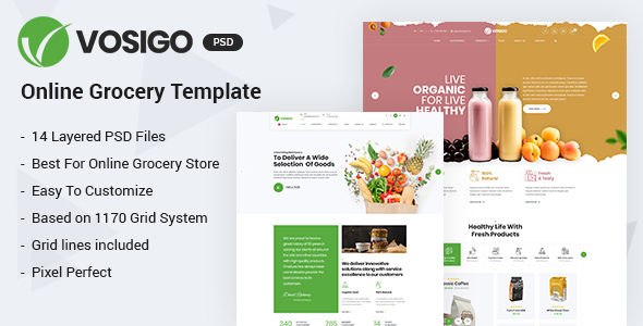 Preview image for Vosigo Food and Grocery PSD Template