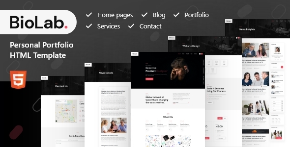 BioLab - Personal Portfolio, CV Html Template listing image