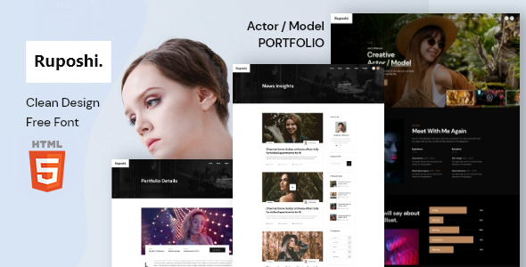 Product preview supplied for Ruposhi - Actor Portfolio Html Template