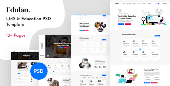 Product preview supplied for Eduba - LMS & Education PSD Template