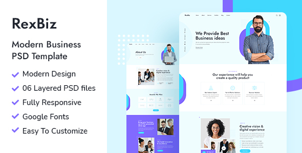 Rexbiz - Corporate PSD Template product preview