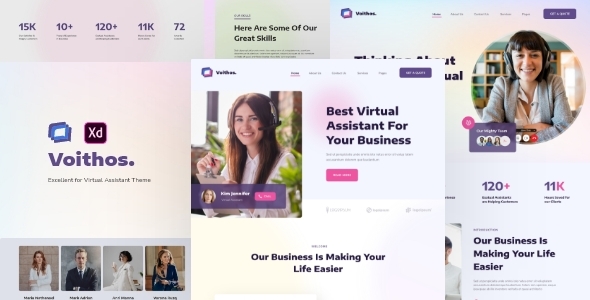 Voithos - Virtual Assistant Website Template for Adobe XD