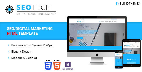 Product preview supplied for SEOTECH - SEO / Digital Marketing HTML Template