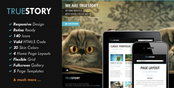 Preview image for TrueStory - Fullscreen HTML5 Template