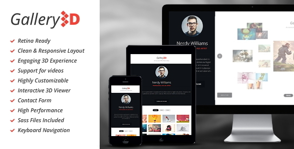 Product preview supplied for Gallery3d - Fullscreen Portfolio Template