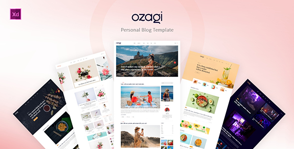 Product preview supplied for Ozagi - Personal Blog XD Template