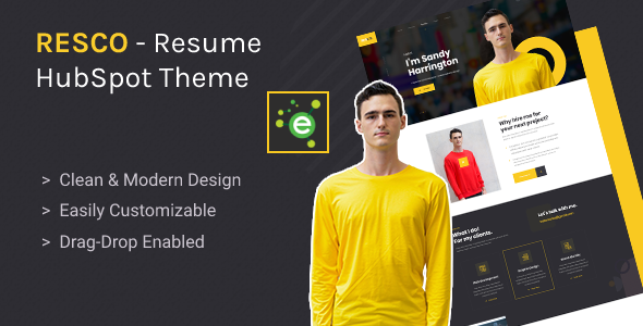 Product preview supplied for Resco - Resume HubSpot Theme